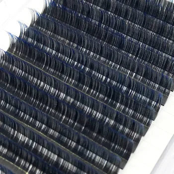 

HBZGTLAD big capacity C curl Gradient Blue Eyelash Extensions 0.07mm 8-12mm false individual lashes eyelash extensions