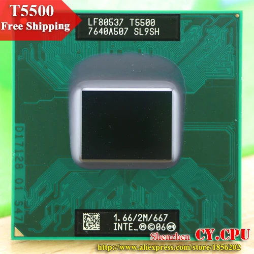 

Free Shipping intel CPU laptop Core 2 Duo T5500 CPU 2M Socket 479 Cache/1.66GHz/667/Dual-Core Laptop processor