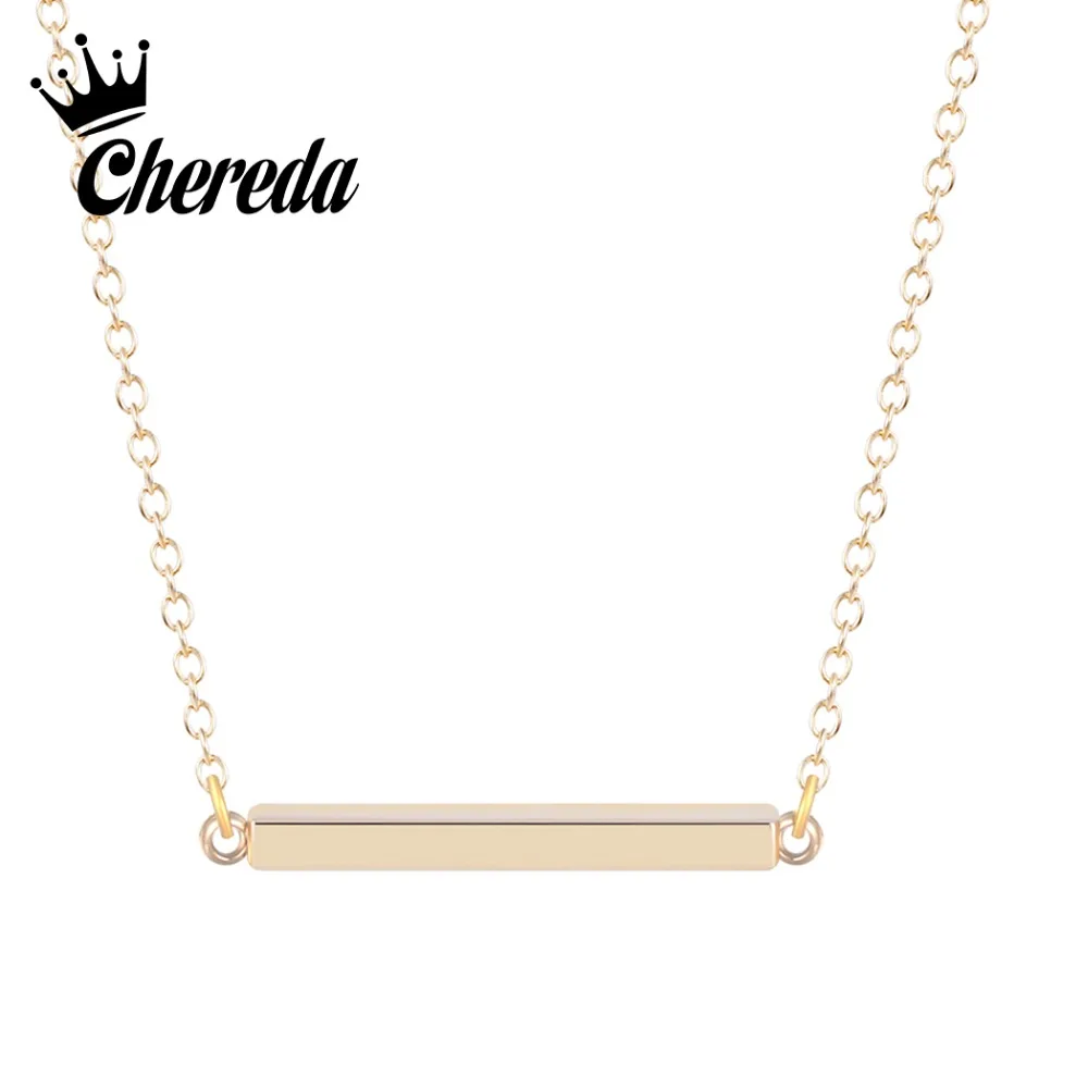 

Chereda 2019 New Trendy Geometric Necklaces for Women Men Link Chain Choker Necklace Delicate Gold Pendant Statement Gift