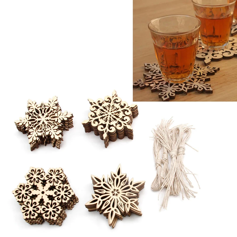 Aliexpress.com : Buy 10 Pcs Wood Snowflake Embellishments 
