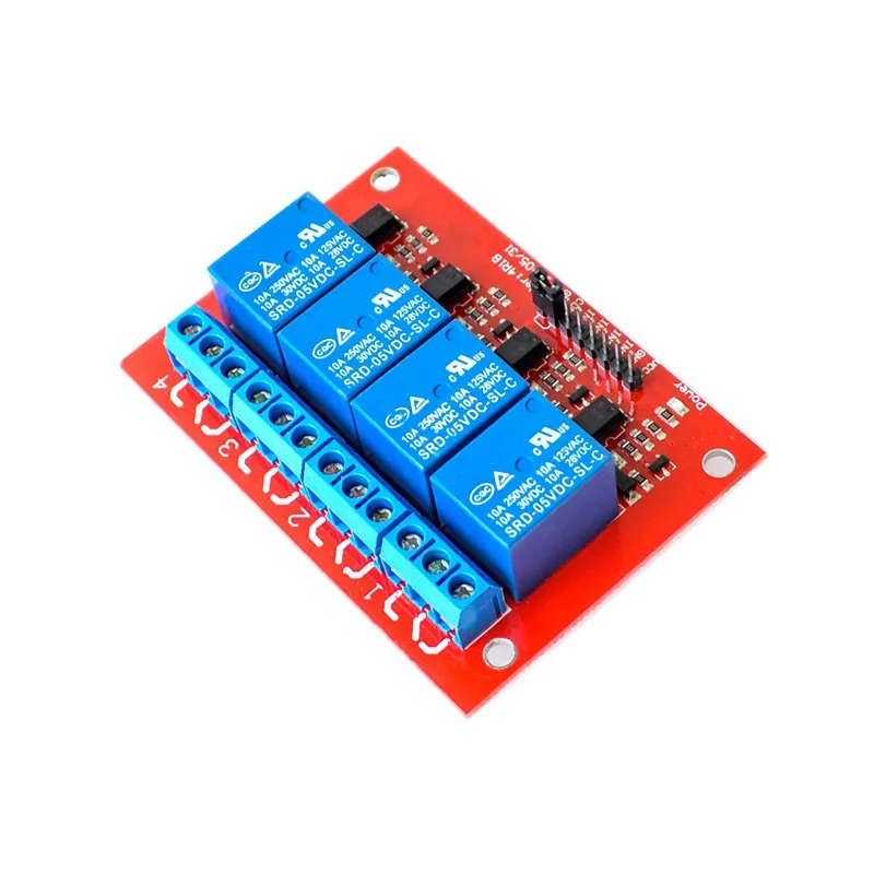 1pcs Four way relay module 4 relay extension board 5V red For arduino