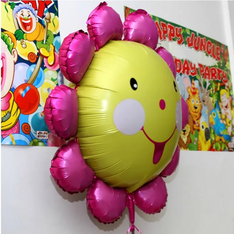 

Factory Direct Sale 15pcs/lot Cute Big Smile Balloons Festivals Favours Supplies Birthday Sunflower Shape Balloon Decoration New