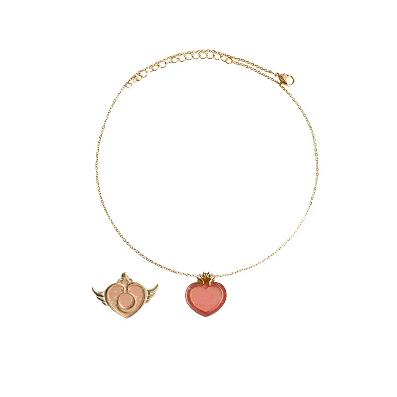 

YUANJUAN OFFICIAL STORE BRAND free shipping 10pcs/ lot fashion jewelry accessories heart wing card captor sailor moon necklace