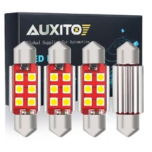 AUXITO 4x Canbus C5W светодиодный гирлянда 31 мм/36 мм/41 мм 3030 SMD огни для салона автомобиля Купол Чтение Подсветка регистрационного номера 12V 6000K белый