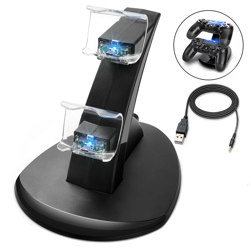 Аксессуары для PS4 двойное зарядное устройство Micro USB док станция джойстика