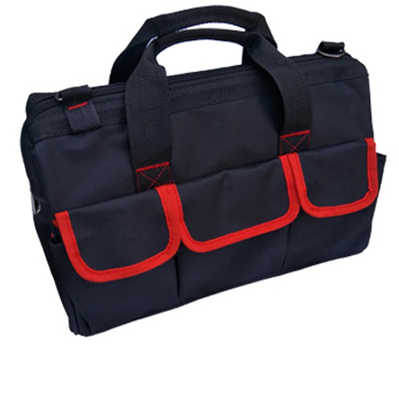 1" высокое качество многофункциональный ремонт электрик сумка для инструментов одно плечо Ткань Оксфорд водонепроницаемый большой емкости 600D - Цвет: Red 17inch