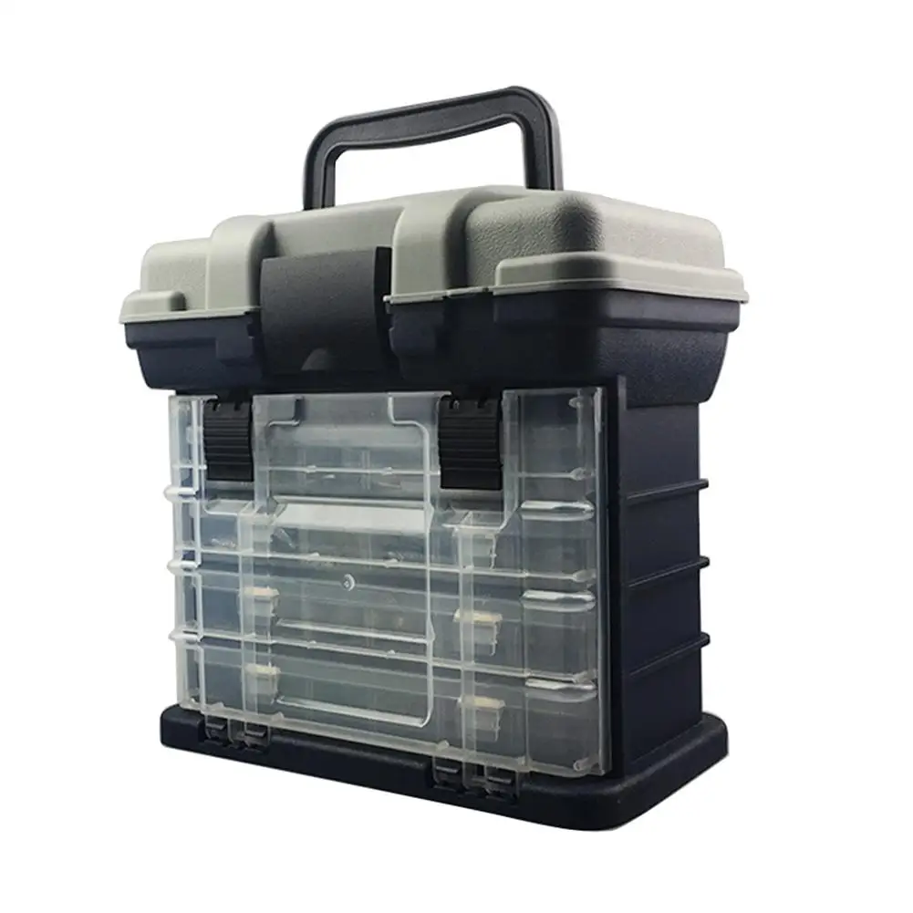 

liilaimic Multi-purpose fishing box 4-layer Luya toolbox fishing box fishing gear box road Asian fishing box