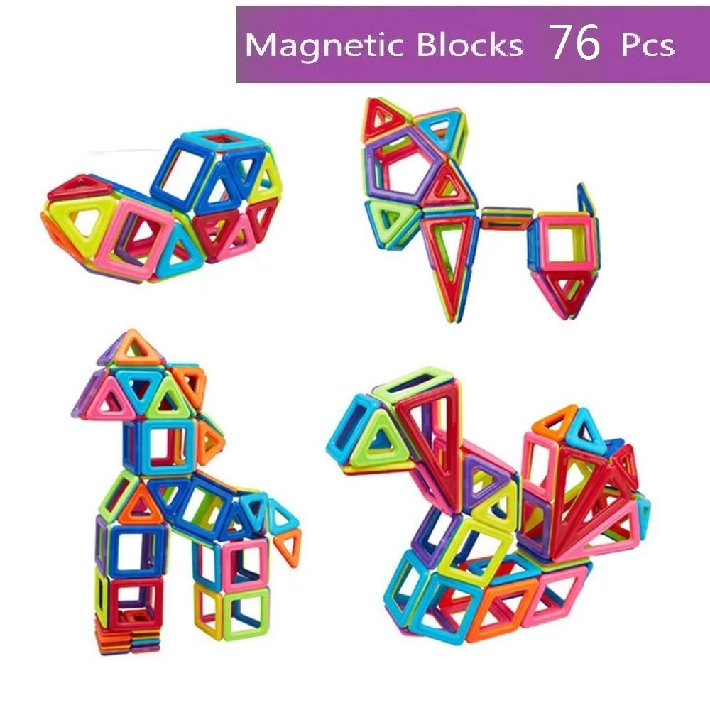 

76PCS Magmagic Building Block Magnetic Toys Preschool Skills Educational Game Construction Stacking Sets&magnetic block toys