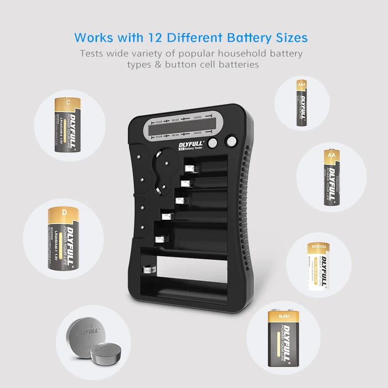 DLYFULL B2 Universal Battery Tester Electronic Battery Volt Checker for