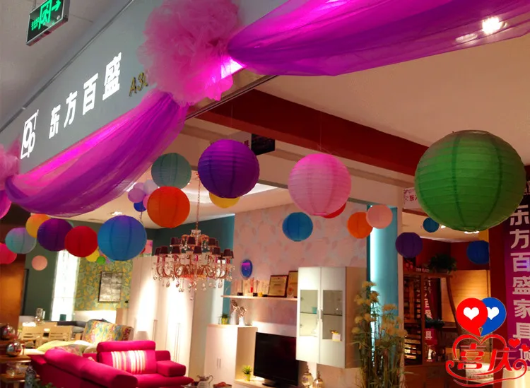 Диаметр "-14"(10-15-20-25-30-40cm) декоративный бумажный шарик-лампион, Китайский бумажный фонарь, украшение для свадебной вечеринки, сделай сам