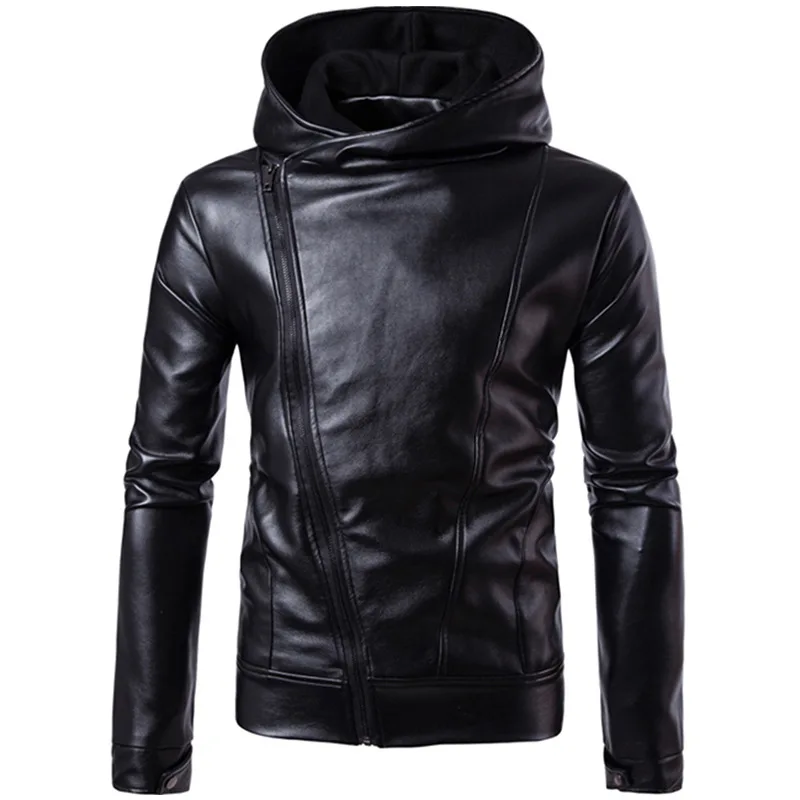 Мужские теплые кожаные куртки, пальто из искусственной кожи, флисовая одноцветная верхняя одежда из искусственного меха, мотоциклетная куртка из искусственной кожи, зимняя плотная одежда 4XL - Цвет: BLACK