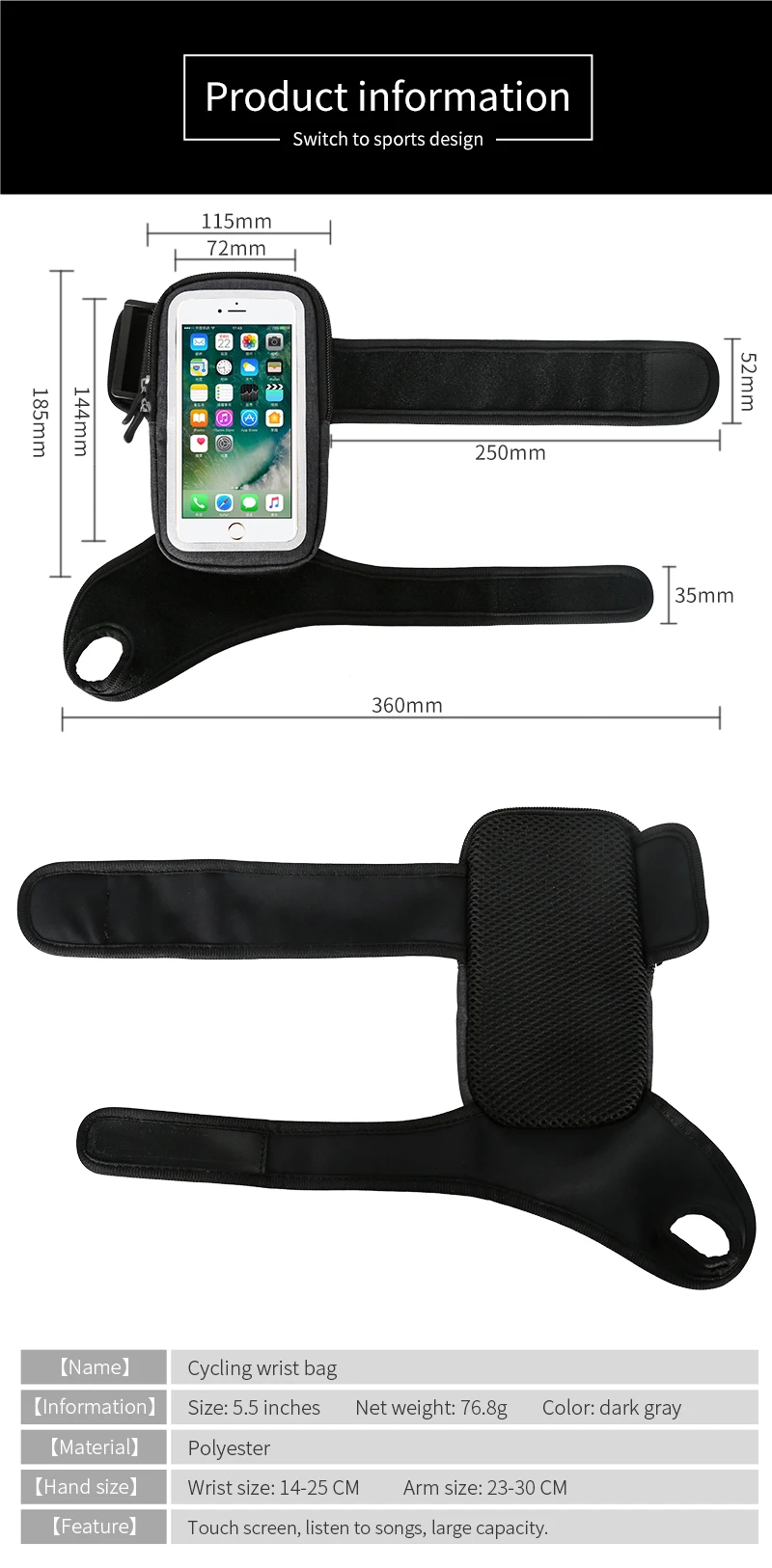 Велосипедная велосипедная сумка, велосипедная сумка, держатель, спортивный наручный чехол для телефона для iPhone 11 Pro X XS Max 8 7 Plus samsung S10 huawei P30 P20