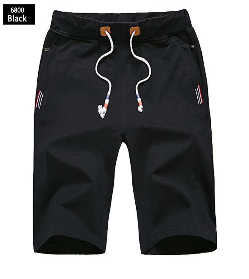 New Men's Shorts Summer Mens Beach Shorts Cotton Casual outwear sports gym joggers running Male Shorts homme Brand Clothing - Цвет: 6800-Black