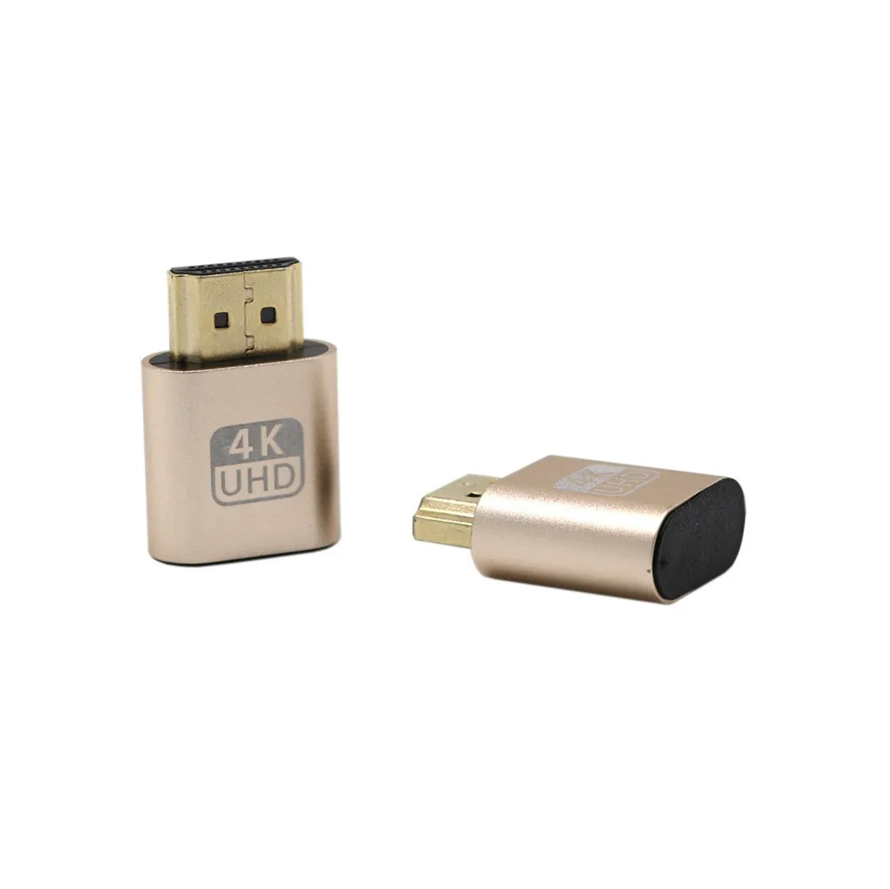 HIPERDEALE VGA Virtual Display Adapter HDMI 1.4 DDC EDID Dummy Plug Display Emulator Dropship - Color: Gold