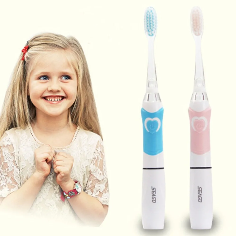 

Seago SG-677 Children Electric Intelligent Sonic Toothbrush With LED Light Heart Shape Switch Oral Dental Care