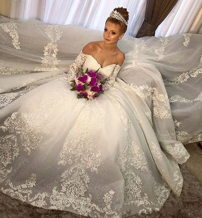 2019-long-sleeve-wedding-dresses-off-shoulder-lace-backless-ball-gown-long-train-beaded-applique-bridal-gowns-de-novia-customized (2)