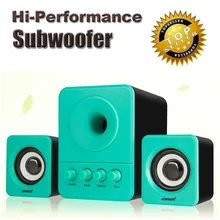 Hi performance usb computer speakers with subwoofer multimedia 2.1system bass audio for laptop notebook phone desktop pc speaker