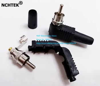 

NCHTEK RCA Male Plug Right Angle Solderless Solder-less Cable Adapter Connector For CCTV, Plastic/Free Shipping/30PCS