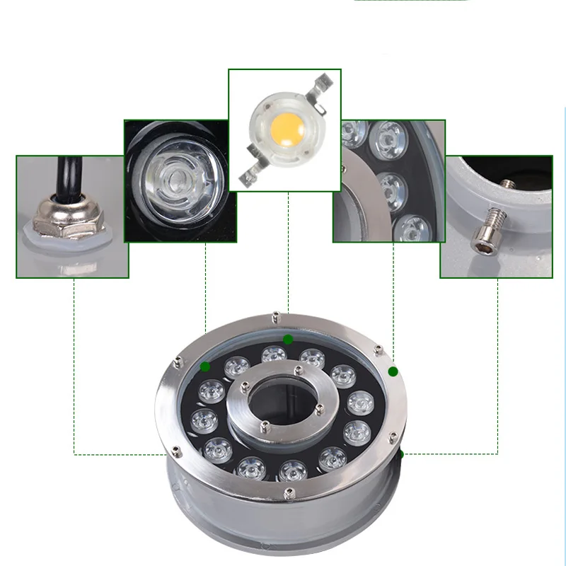 СВЕТОДИОДНЫЙ Свет Фонтана 6 w 9 w 12 w 18 w бассейн светодиодный свет Бесплатная AC12V AC24V подводные фонари фонтаны Водонепроницаемый Ip68