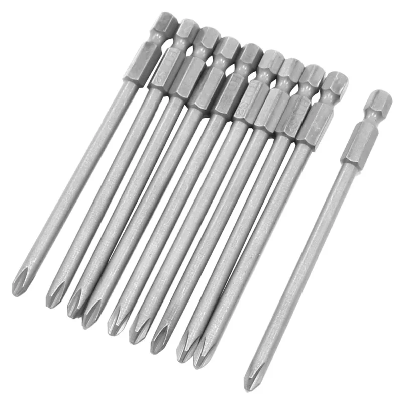 

Hardware Part Magnetic 100mm Long Phillips PH2 Screwdriver Bits 10 Pcs