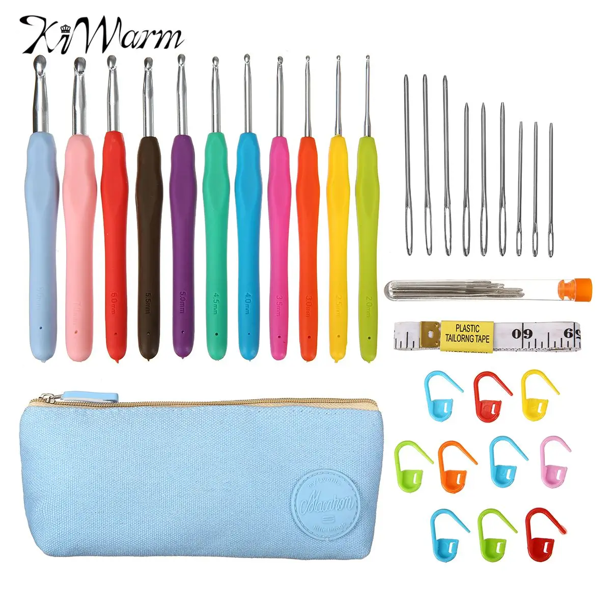 KiWarm 32pcs Knitting Needle Accessories Tools Set Kit with Case 11pcs