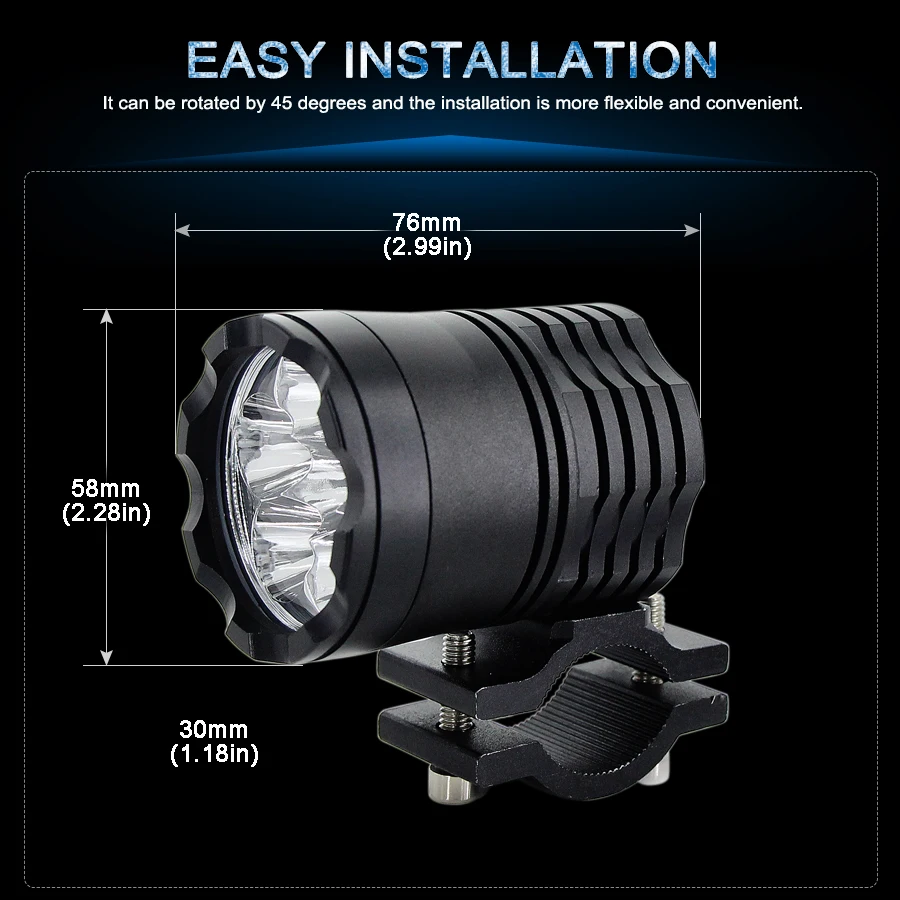  1 piece Led Motorcycle bike Headlight bulb 40W Waterproof Driving Spot Fog Lights External MOTO DRL - 32806354676