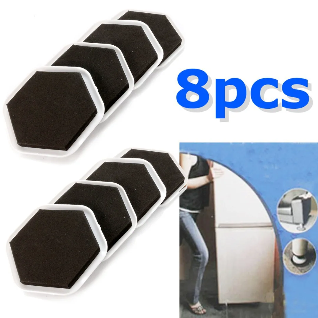 8pcs Magic Furniture Moving Sliders Mover Pads Gliders Carpet Flooring