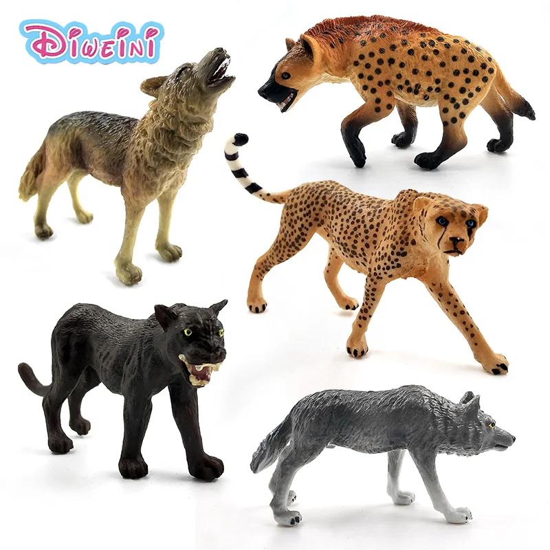 Искусственная леопардовая Волчья пантера Hyena модель животного фигурка