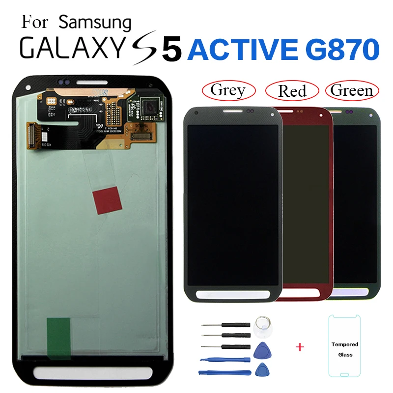 

Original AMOLED LCDs For Samsung Galaxy S5 Active G870 Phone LCD Display Touch Screen Digitizer Assembly LCD Replacement