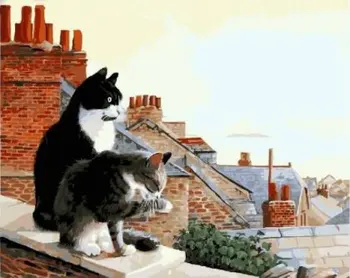 

cioioil-T1191 cat on the wall DIY Painting By Numbers Acrylic Paint On Canvas Modern Wall Art Picture Coloring By Numbers