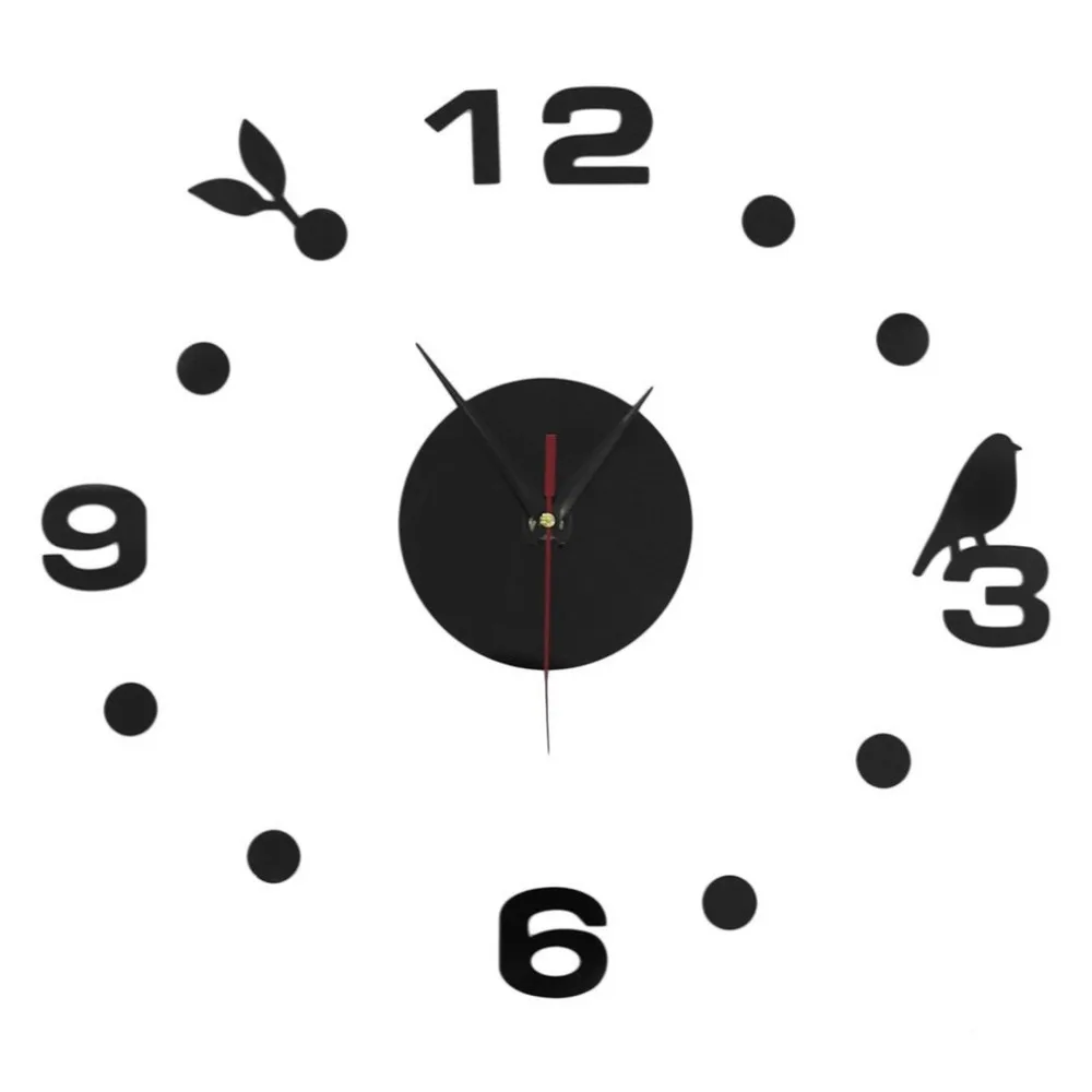 

Simple Digitsdiy Wall Clock Modern Bird 3D Mirror Removable Wall clock Acrylic Decal Home Living Room Decoration ZK51400