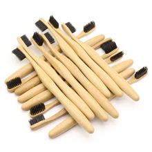 DR. PERFECT 100 шт./лот бамбуковая зубная щетка древесный уголь нейлон Экологичная деревянная бамбуковая зубная щетка для ухода за полостью рта черная головка