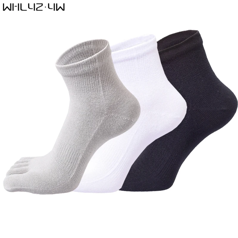 

WHLYZ YW cotton socks with toes compression five finger socks 5 pairs/lot fashions weed funny socks men black white meia sokken