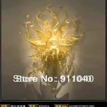 Желтый цвет боросиликатное стекло ручной дувки художественное освещение приспособление