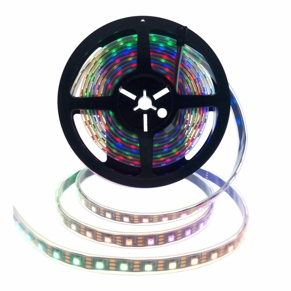 Светодиодная лента WS2812B RGB со сменными цветами 5 в пост. Тока 30/5050 светодиодов/м