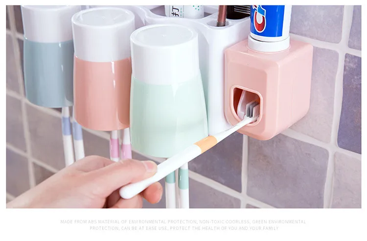 Пластиковый настенный самоклеющийся автоматический диспенсер для зубной пасты, соковыжималка, аксессуары для ванной комнаты, наборы бытовой техники, стиль# O