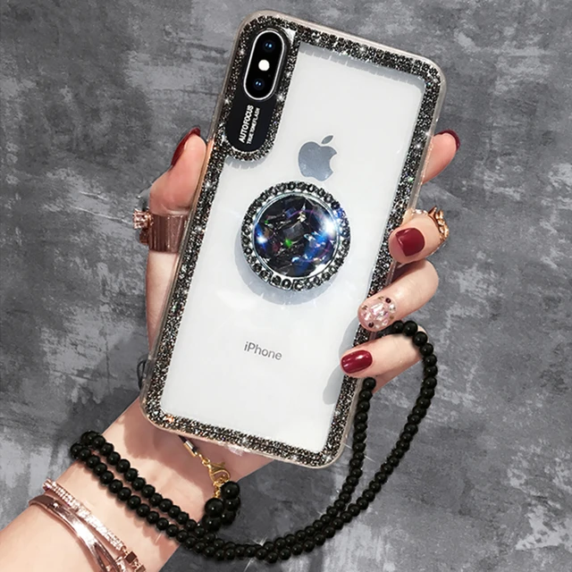 Luxury Bling Glitter With Finger Ring Case For iPhone X 8 7 6 6S Plus XR Luxury Bling Glitter With Finger Ring Case For iPhone X 8 7 6 6S Plus XR XS 11 Pro Max Cover Fashion Diamond Soft TPU Phone Case