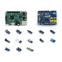 Waveshare RPi3 B Пакет D в том числе Малина Pi 3 Модель B Плата расширения ARPI600 датчики Пакет Micro SD Card 16 ГБ и Reader