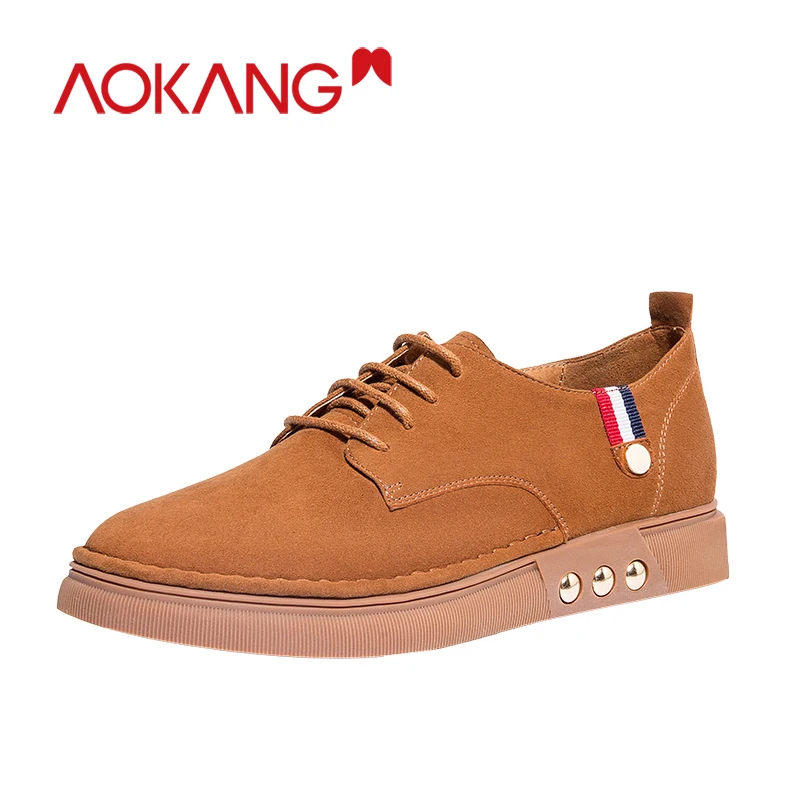 

AOKANG Kanglong Women's Chunky Sneakers 2019 Fashion Women Platform Shoes Lace Up British Shoes Womens Female Trainers Shoes