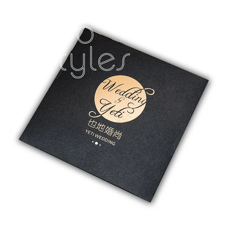  Cocostyles custom mysterious die cut envelope with gold foiling printing invitation card for busine - 32890546266