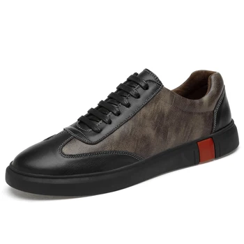 

Men Breathable Leather Walking Shoes High Quality Lace Up Men Sneakers Waterproof Sport Shoes for Men Large Size 36-46