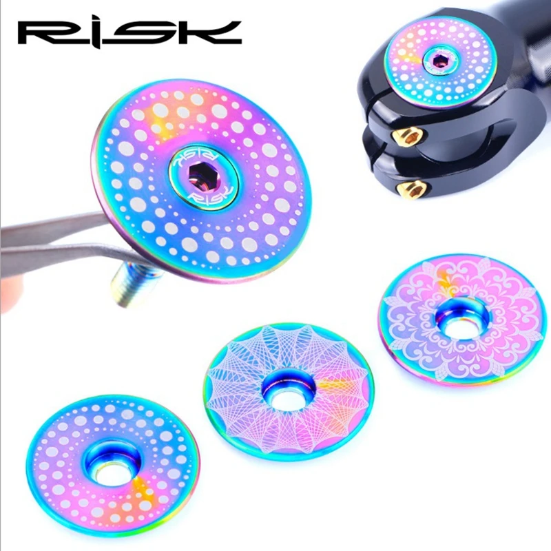 

RISK 1pcs M6*30/40/50mm Titanium Alloy Bike Headset Bolt Bicycle Stem Front Fork Top Cap Screw