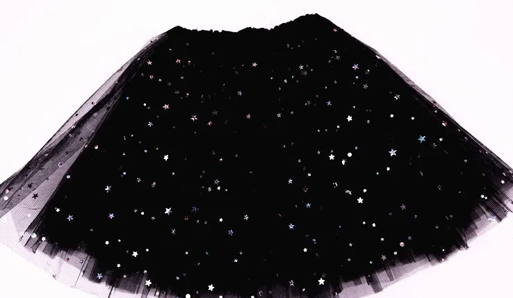 Модные детские звездный блеск Танец юбка-пачка для девочек блесток 3 слоев тюля юбка-американка для девочек Детская шифоновая 2-8years лет - Цвет: as picture