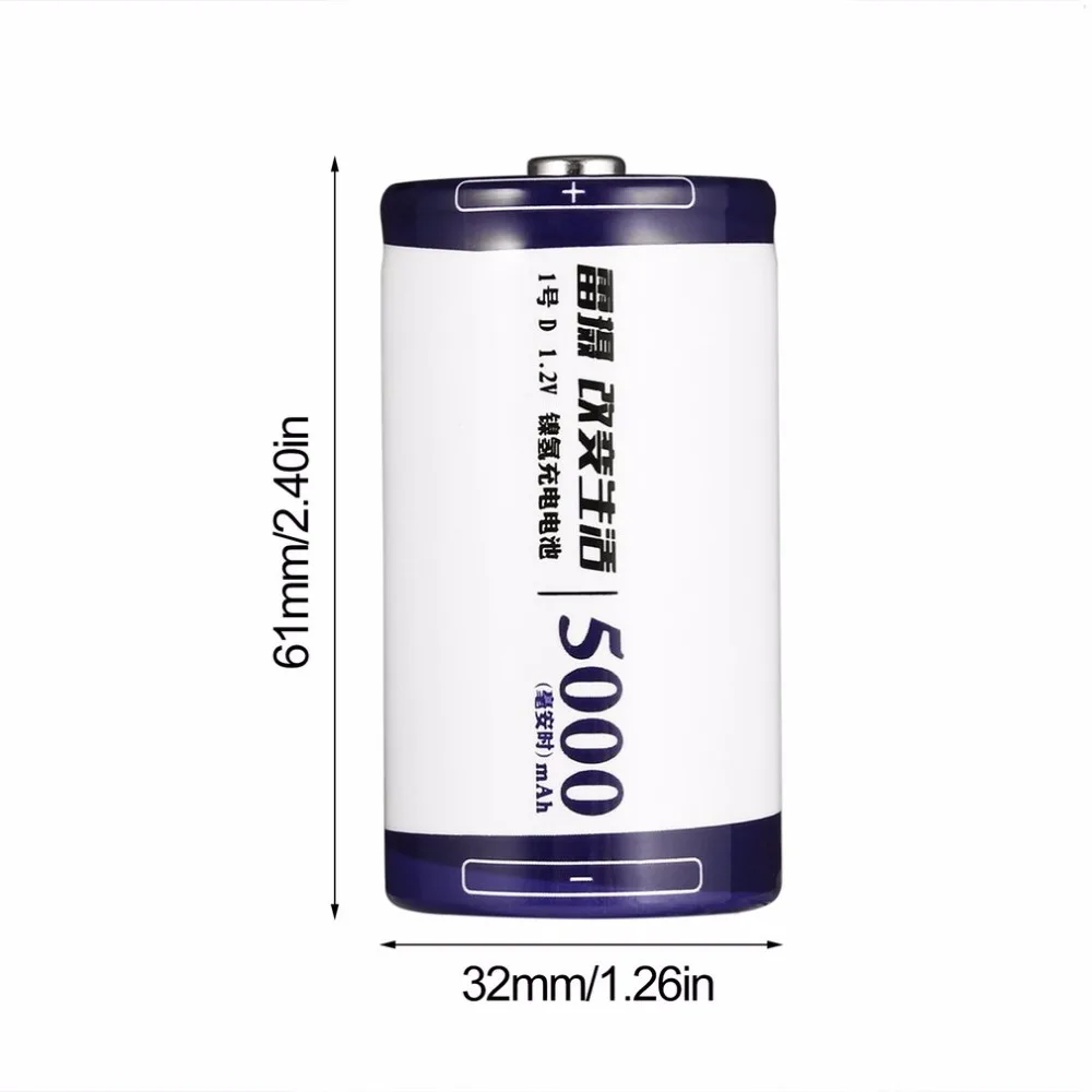 

Leise4321258 1Pcs 1.2V 5000mAh Super Capacity NiMH Rechargeable Battery Environmental Friendly Durable Battery High Performance
