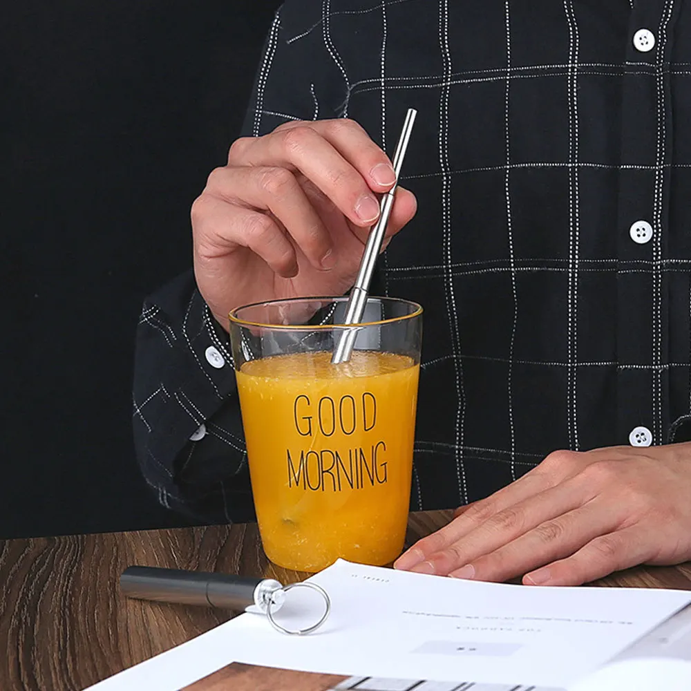 

Adjustable Collapsible Straw Portable Reusable Stainless Steel Straw Telescopic Drinking Straw