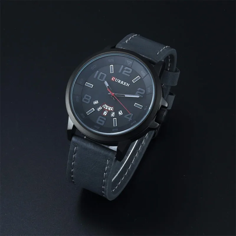 Curren Элитный бренд Военная Униформа Часы Для мужчин аналоговые кварцевые 3D Уход за кожей лица Кожа часы человек Спортивные часы армии часы