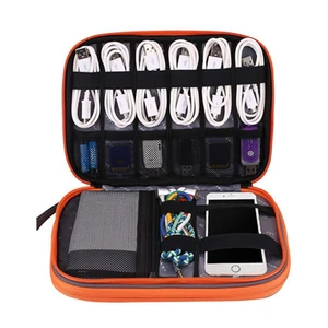 Image 3 - Портативный дорожный Чехол для электронных аксессуаров, органайзер для кабеля, сумка для переноски гаджетов для iPad, кабелей, питания, USB флеш накопителя, зарядного устройства