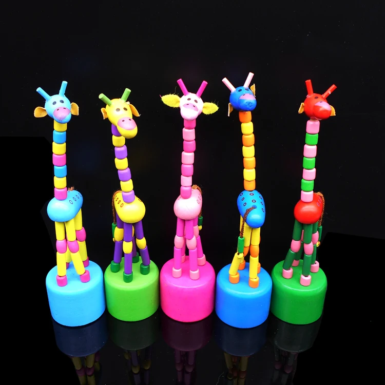Уникальная безопасная Новинка Забавные Раннее Обучение Q животные игрушечные Жирафы деревянный, детский вокальный подарок