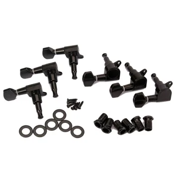 

Guitar Tuning Pegs 3R3L Tuning Pegs String Keys Tuners Machine Heads for Strat Tele Electric Black