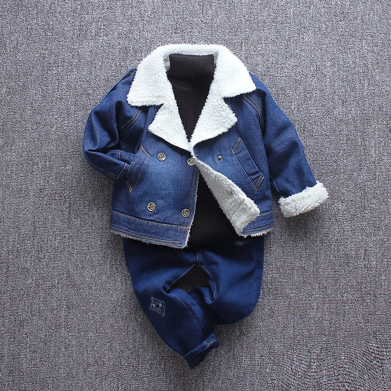 Buy Boy with Cashmere Denim Jacket 2017 Winter New